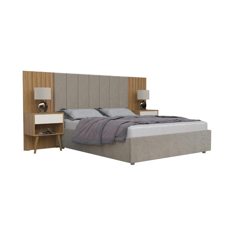 BE DESIGN - Set de respaldo Zara camarú para cama de 2 plazas