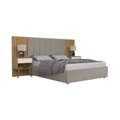 BE DESIGN - Set de respaldo Zara camarú para cama de 2 plazas