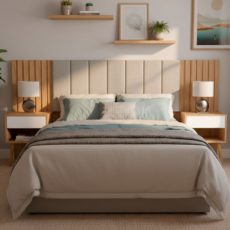 Set de respaldo Zara camarú para cama de 2 plazas