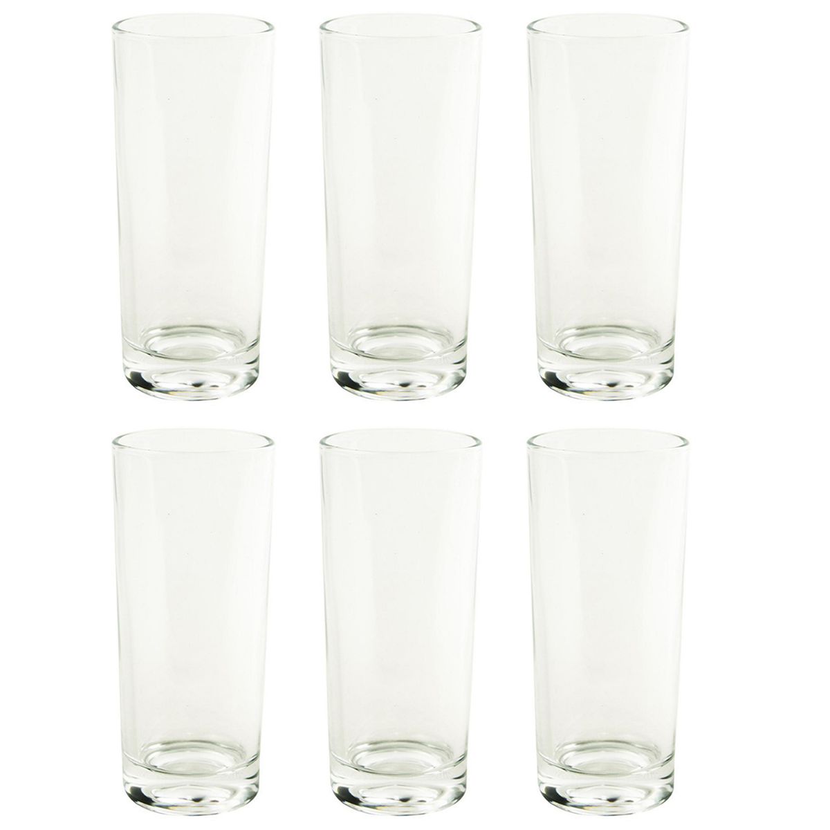 DECO EXPRESS - Set 6 Vasos Alto de Vidrio 300 ml Transparente