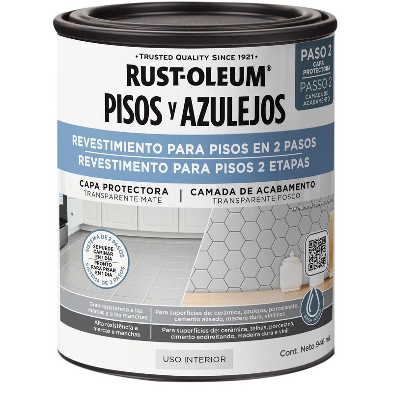 RUST OLEUM - Pintura Protectora para Pisos Transparente Acabado Mate