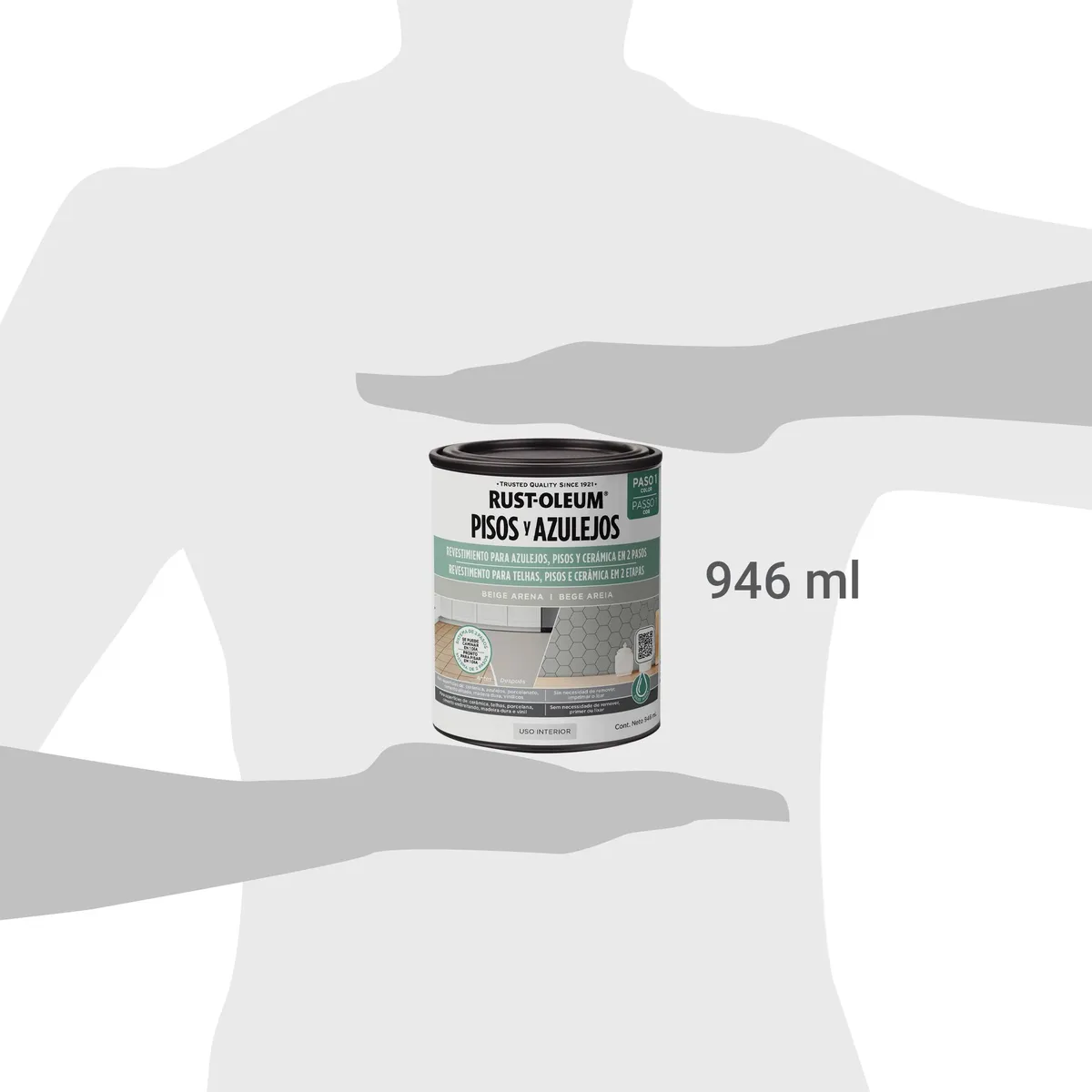 RUST OLEUM - Pintura Base para Pisos y Azulejos Tarro 0.25 galón(es) Mate Beige Arena