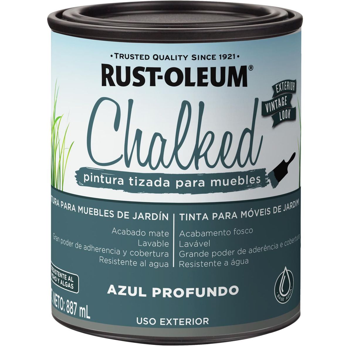 RUST OLEUM - Pintura Chalked Exterior Tarro 0.887 l Mate Azul