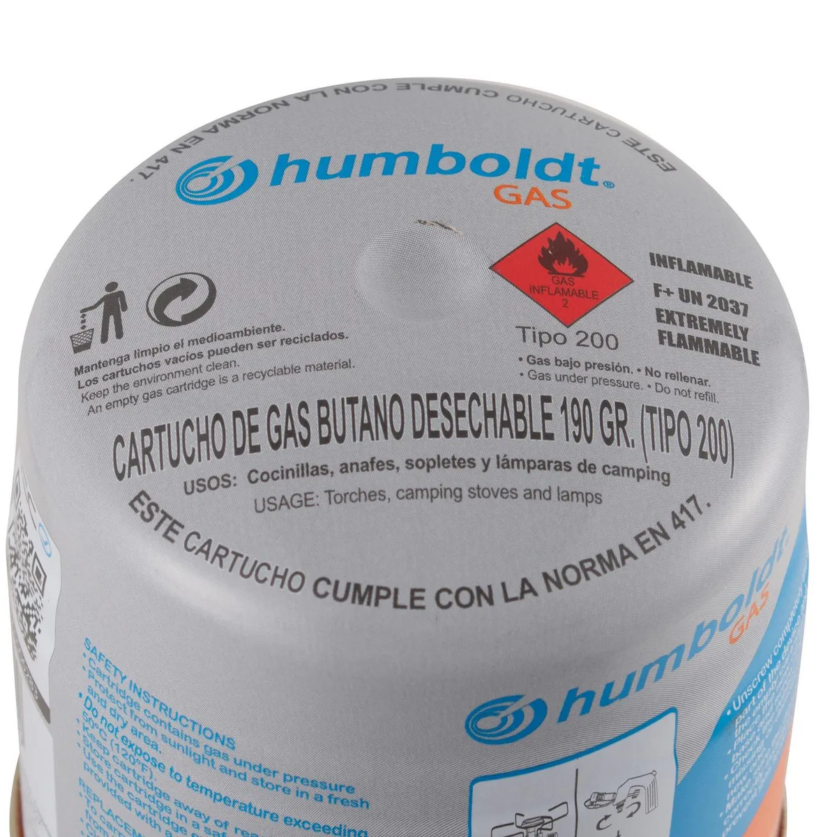 HUMBOLDT - Balón Gas Desechable Butano Propano 190 Gr