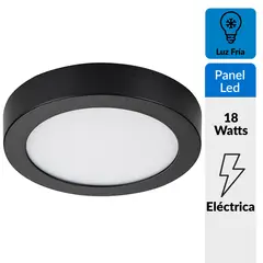 HB LEDS - Panel Redondo LED Sobrepuesto Negro 18W