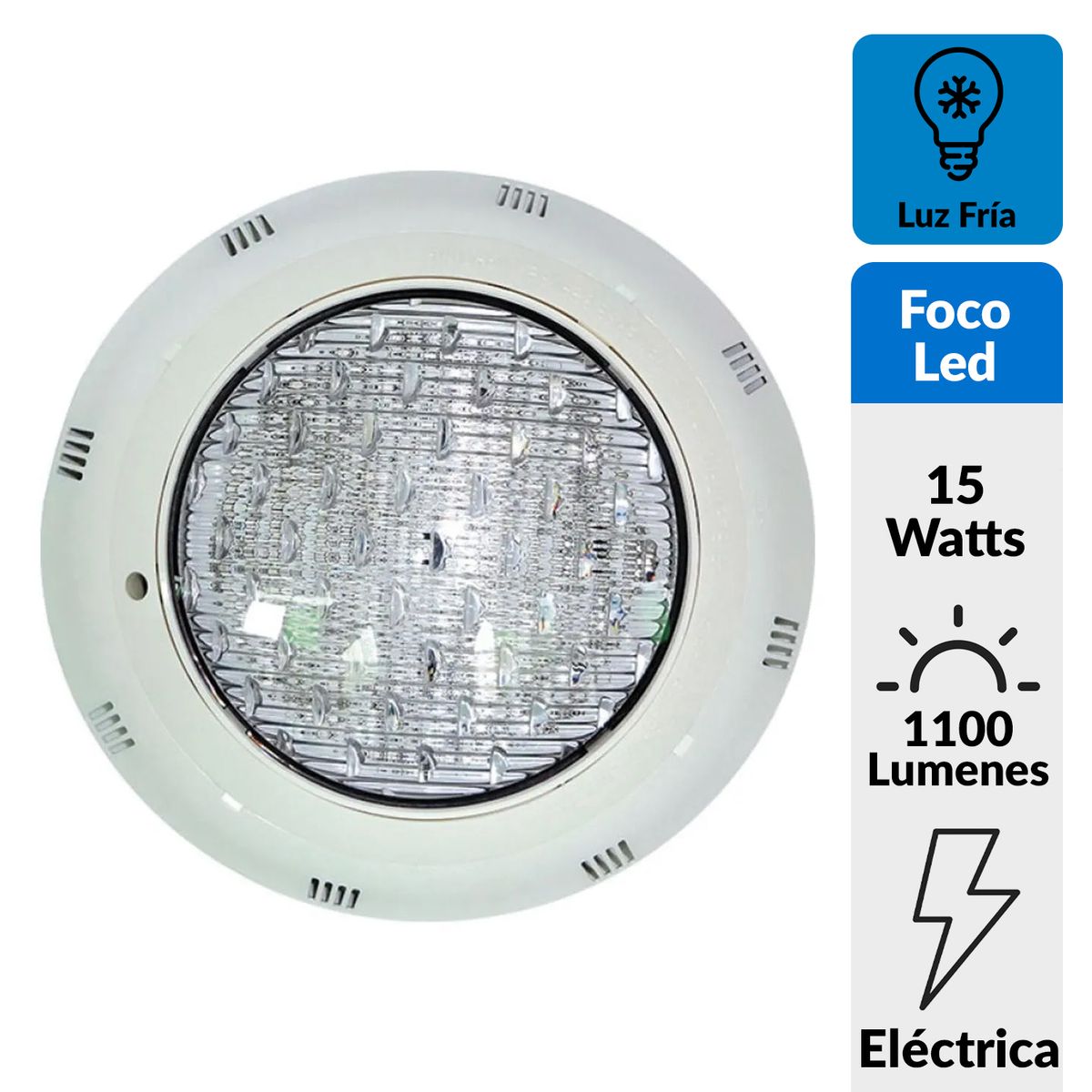 HB LEDS - Foco Led Sumergible Piscina 15 W 1100 Lúmenes Luz Fría