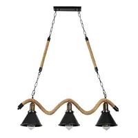 Lámpara Colgante Cáñamo Aluminio Negro