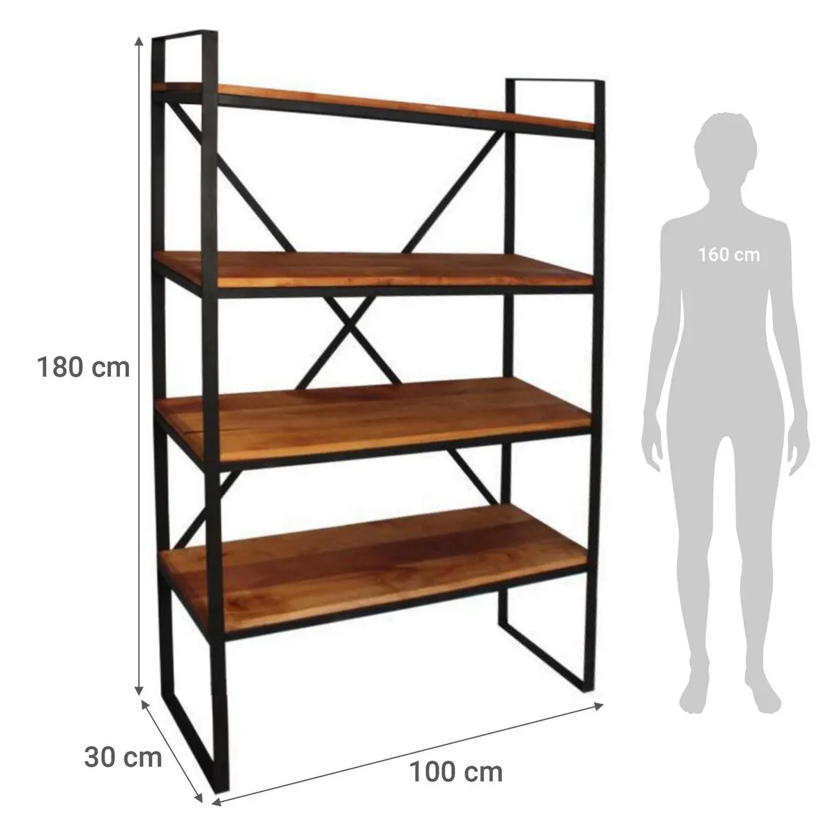 ILOFT - Estante Eller Madera 4 Nivel(es) 100x180x30 cm Natural