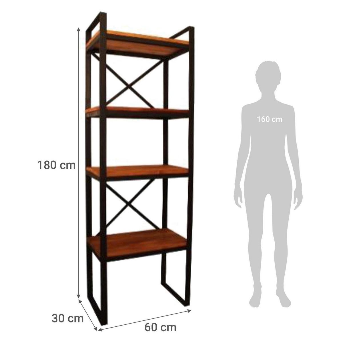 ILOFT - Estante Cochem Madera 4 Nivel(es) 60x180x30 cm Natural