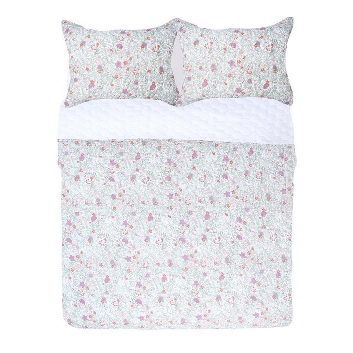 MASHINI - Cubrecama Quilt King Sherpa Multicolor