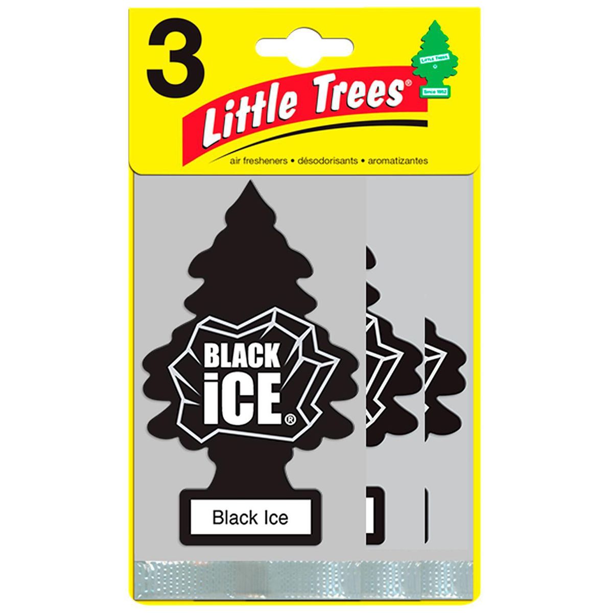 LITTLE TREES - Pack Aromatizante Little Trees Black Ice Auto Hogar 3 Unidades