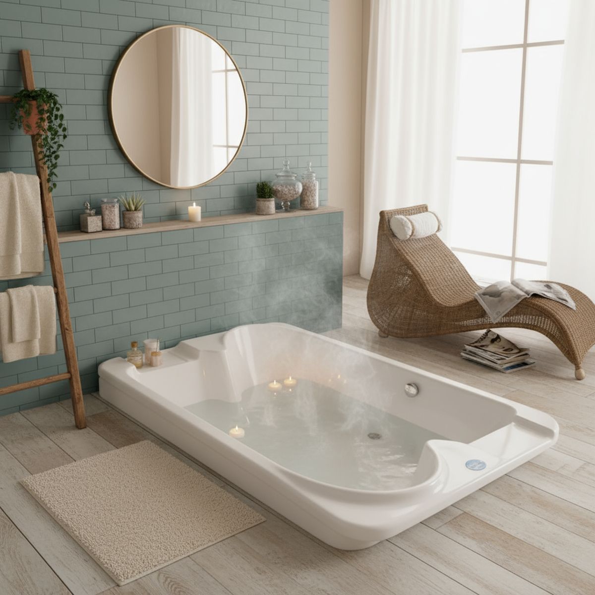 NORGLAS - Tina 183x152 cm Rectangular Metacrilato