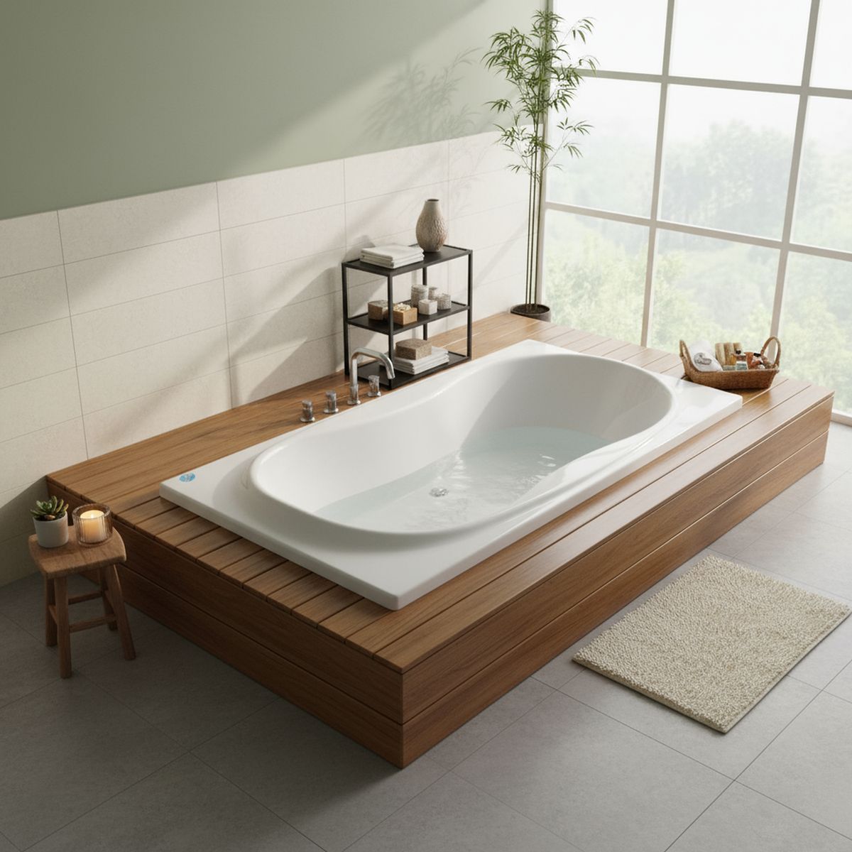 NORGLAS - Tina 183x107 cm Rectangular Metacrilato