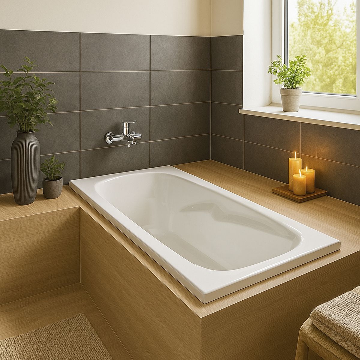 NORGLAS - Tina 140x70 cm Rectangular Metacrilato