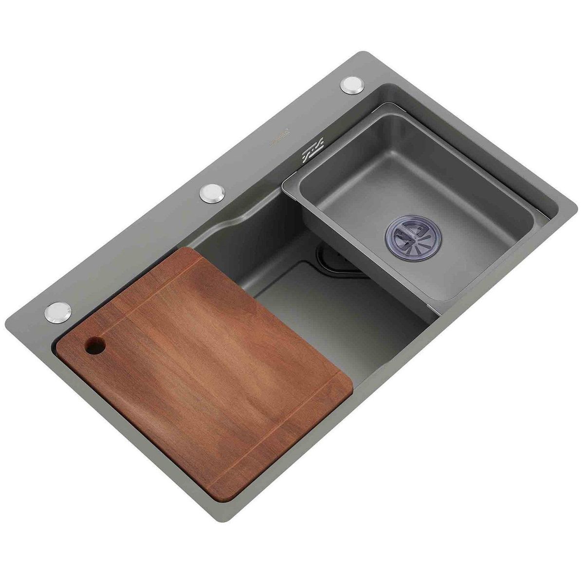 DOMSA - Lavaplatos Deluxe MDS7545A-G-C/L 1 Cubeta(s) 75x20x46 cm Acero inoxidable