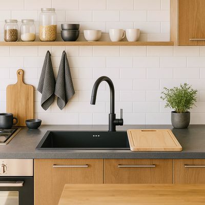 Imagen 2 del producto Lavaplatos Deluxe MDS7140-B S/L 1 Cubeta(s) 71x23x40 cm Acero inoxidable