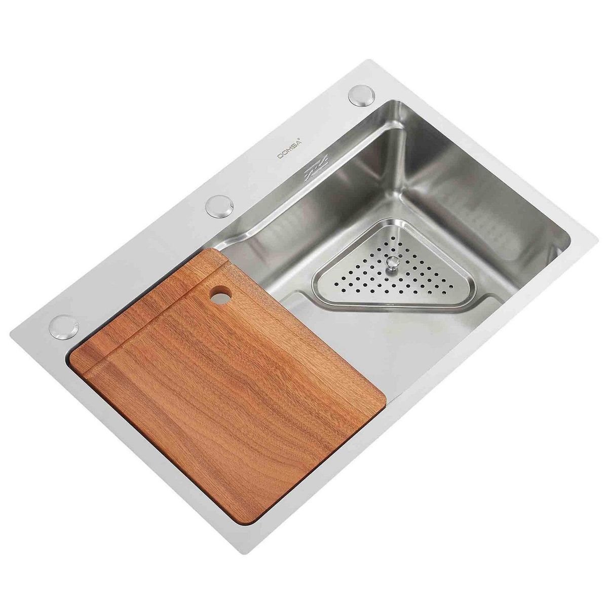 DOMSA - Lavaplatos Deluxe MDS6845A-S-C/L 1 Cubeta(s) 68x20x45 cm Acero inoxidable