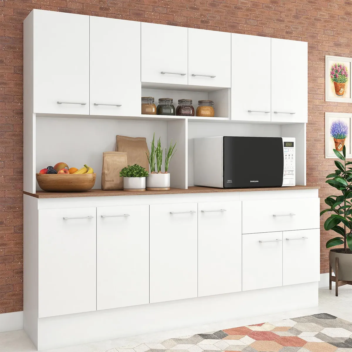 VEKKAHOME - Kit cocina delta 181X39X174 blanco