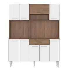 VEKKAHOME - Kit cocina vic 139X38X174 blanco/café
