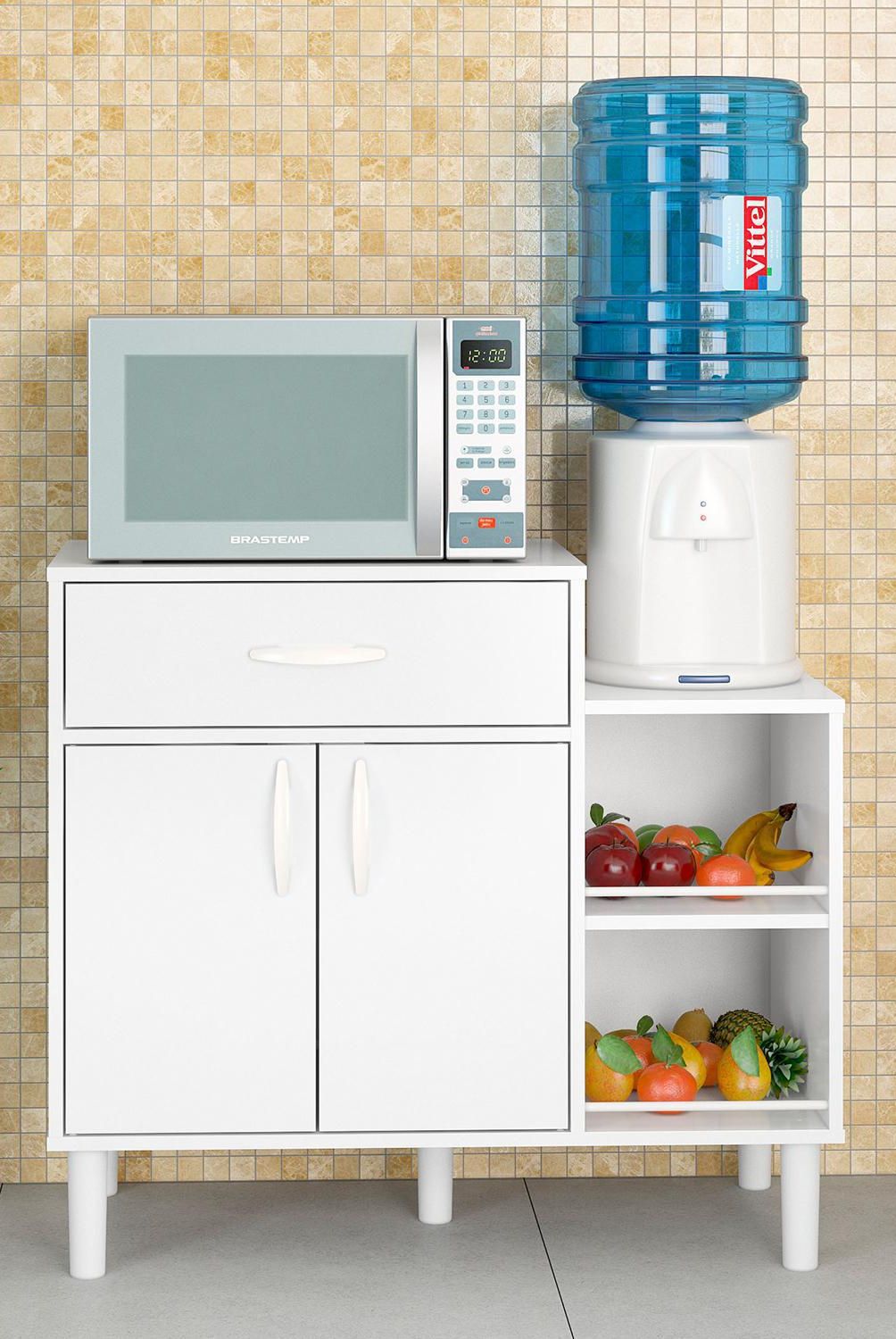 VEKKAHOME - Mueble Microondas Mon 86x77x40 cm Blanco
