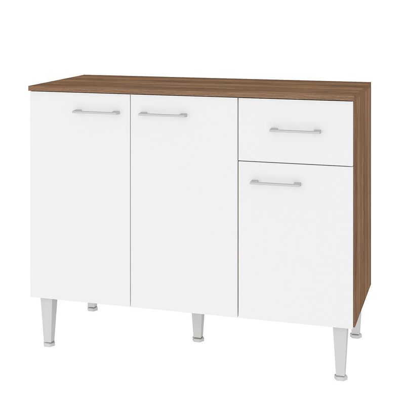VEKKAHOME - Mueble Base 105x83x45 cm Blanco/Café