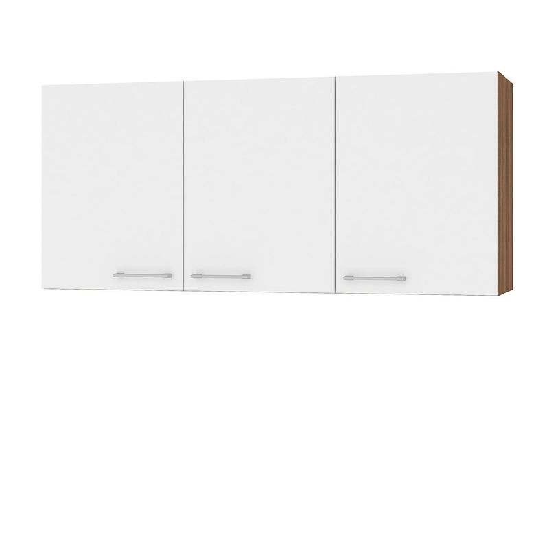 VEKKAHOME - Mueble Aéreo Lugo120x45x29 cm Blanco/Café