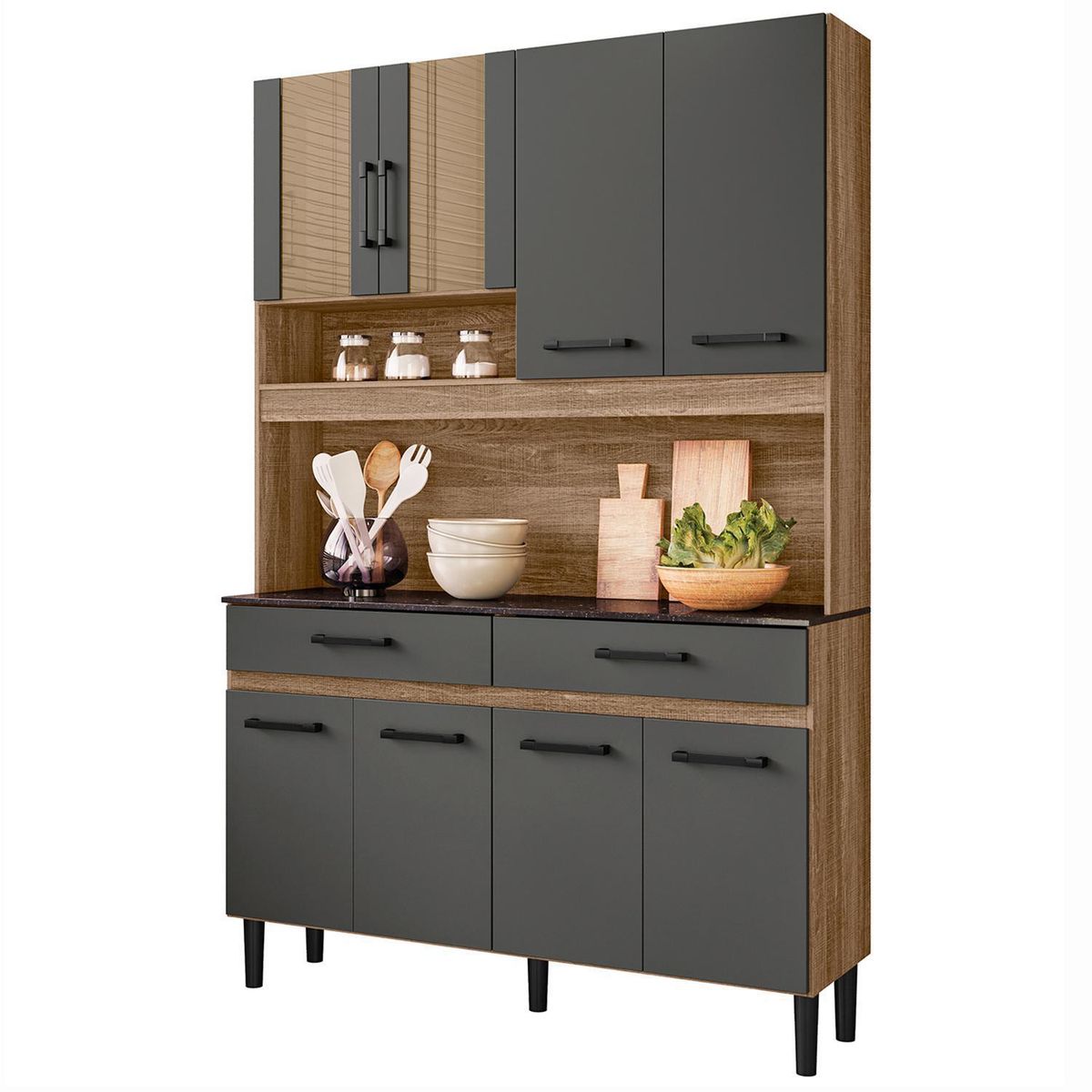 VEKKAHOME - Kit cocina verona122X36X184 gris