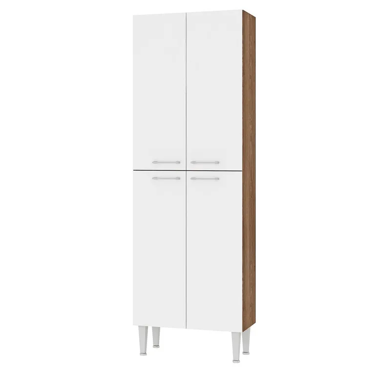 Mueble De Cocina Despensa Vic 4p 60x174x27 cm Blanco/Café