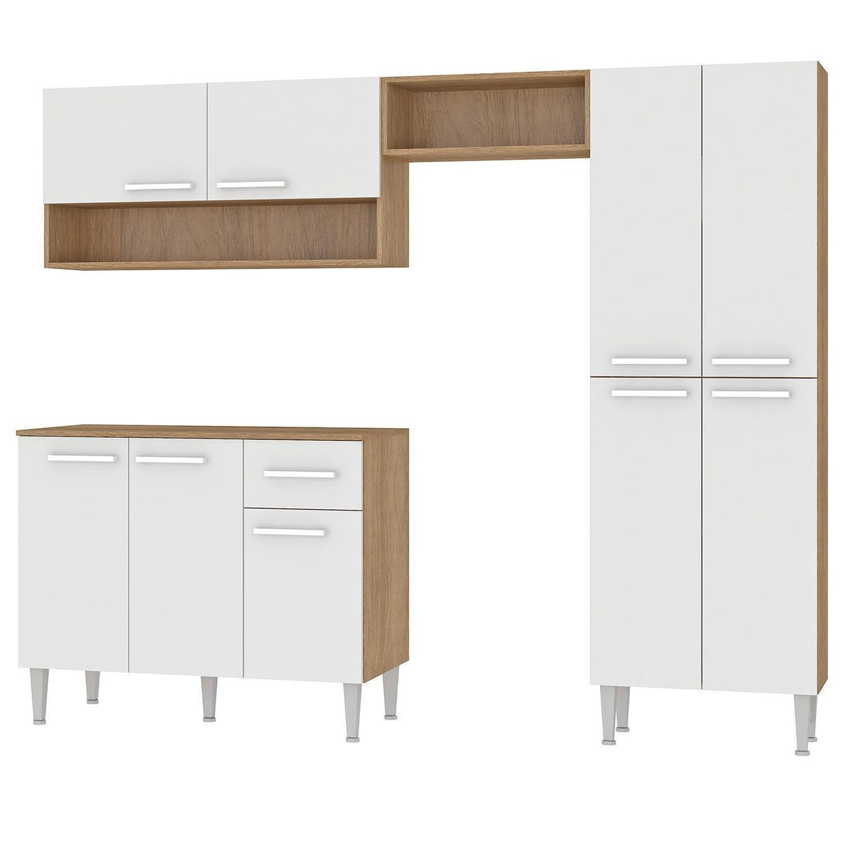 VEKKAHOME - Mueble cocina miami 255X45X186 cafe