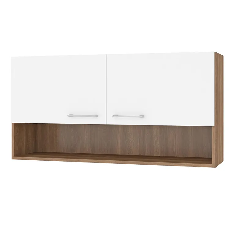 Mueble De Cocina Mural Aéreo 105x27x54 cm Blanco/Café