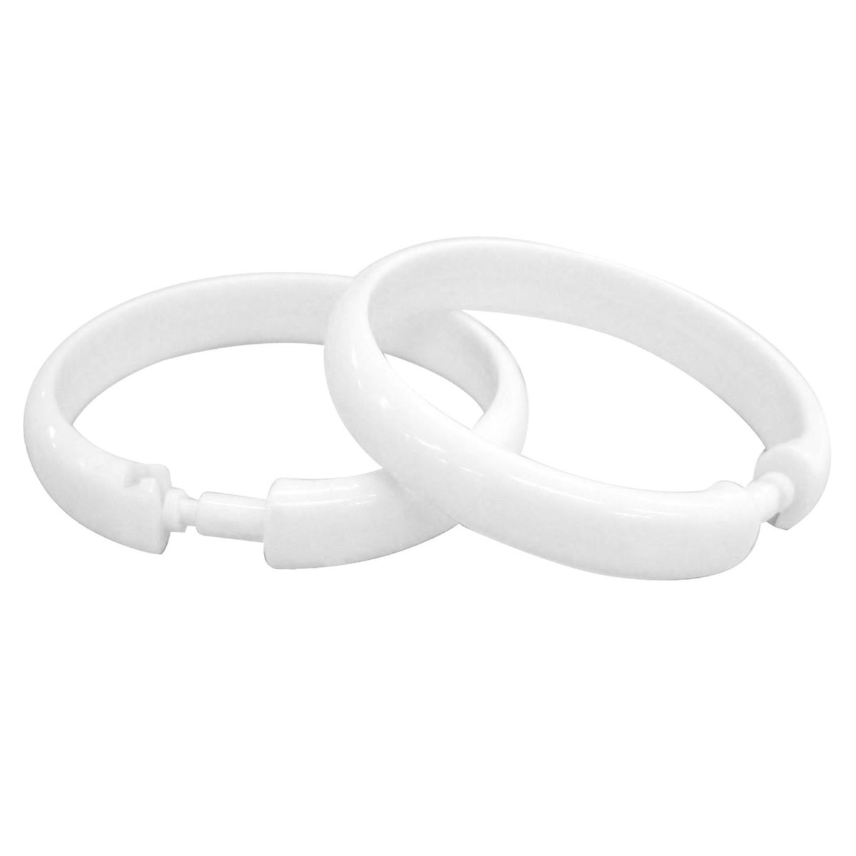 CASA BONITA - Set de ganchos para cortina de baño 12 unidades blanco