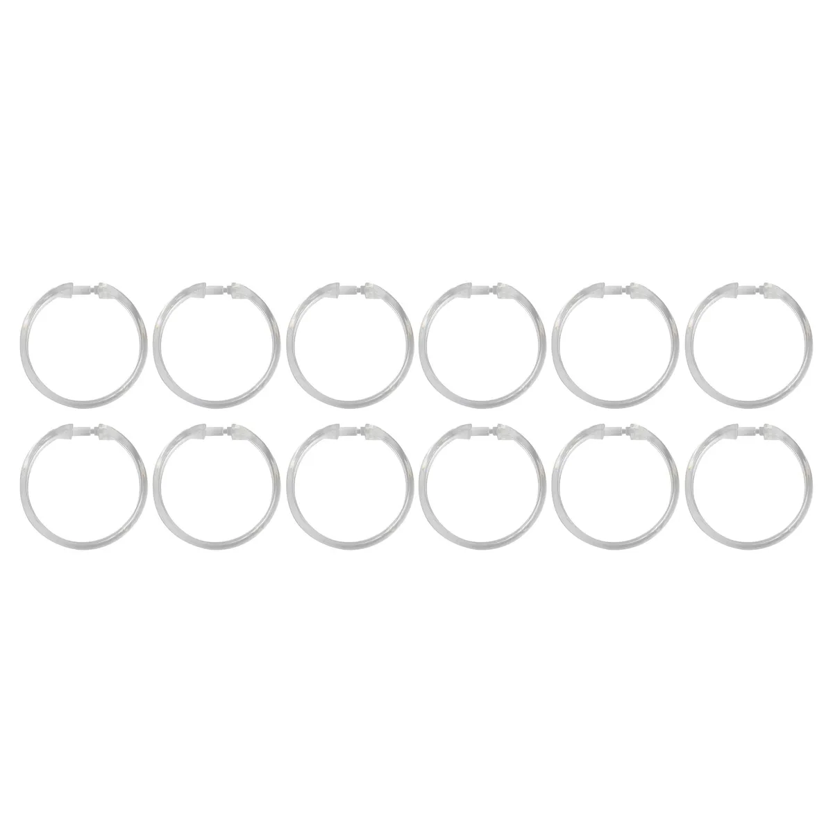 CASA BONITA - Set de ganchos para cortina de baño 12 unidades transparente