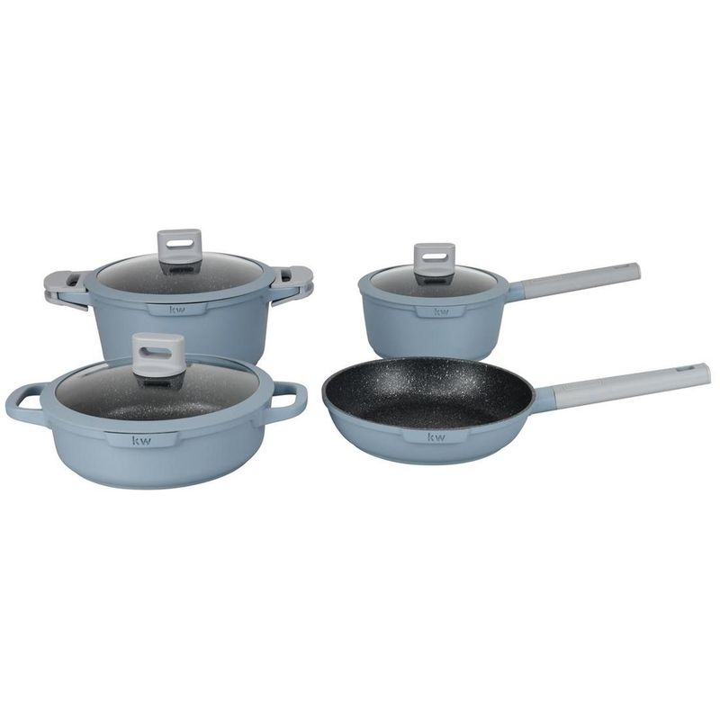 KITCHENWARE - Batería de Cocina 9 Piezas Acero inoxidable Chelsea Azul