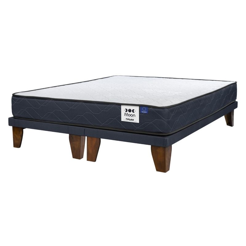 FLEX - Cama 2 Plazas Europea Moon Azul Oscuro