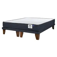 FLEX - Cama 2 Plazas Europea Moon Azul Oscuro