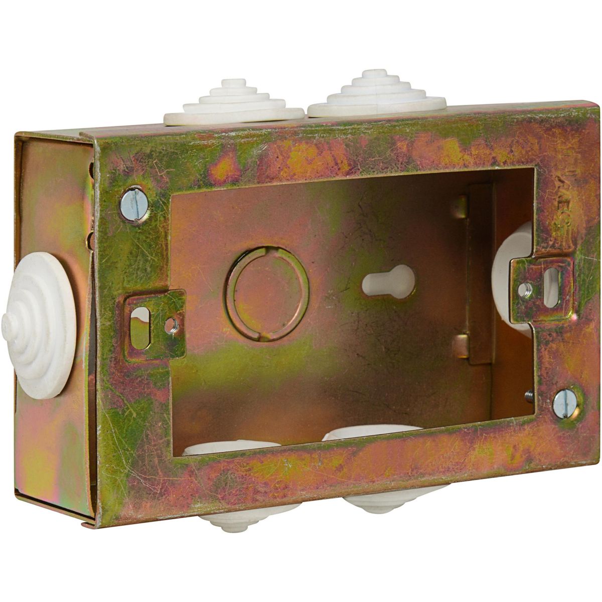 MEC - Caja Chuqui Metálica 7 entradas con precortes para Tubería con 6 Conos