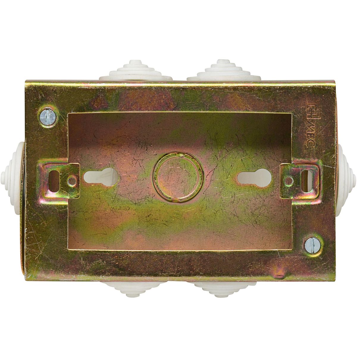 MEC - Caja Chuqui Metálica 7 entradas con precortes para Tubería con 6 Conos