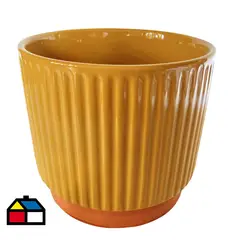 DECOGREEN - Macetero Enlozado Mostaza 17x15