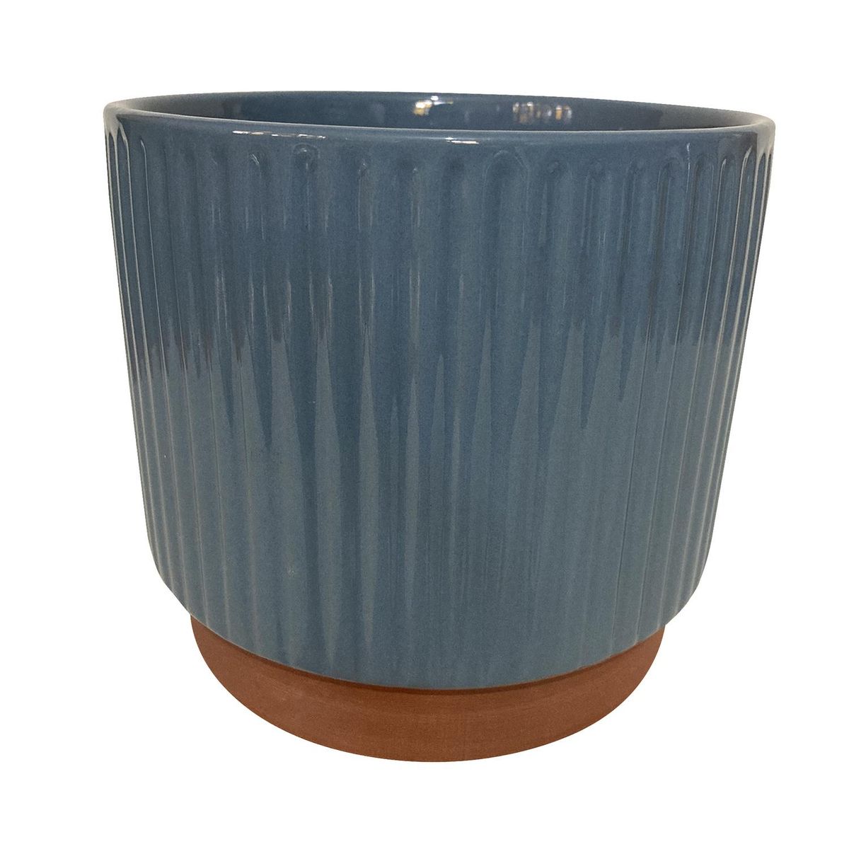 DECOGREEN - Macetero Enlozado de Arcilla x20 cm Azul