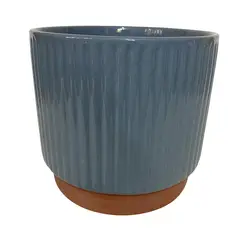 DECOGREEN - Macetero Enlozado Azul 20x18