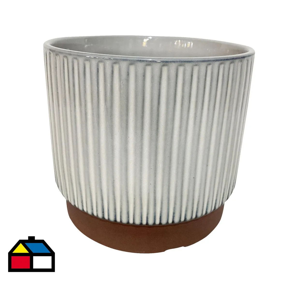 DECOGREEN - Macetero Enlozado de Arcilla 15x17 cm Blanco