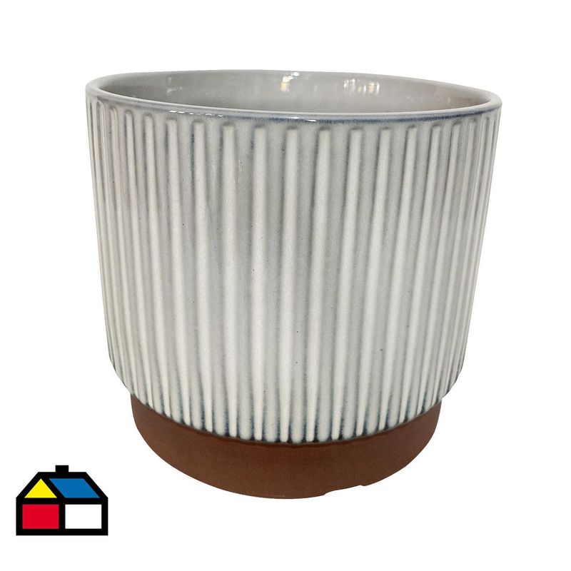 DECOGREEN - Macetero Enlozado de Arcilla x20 Blanco