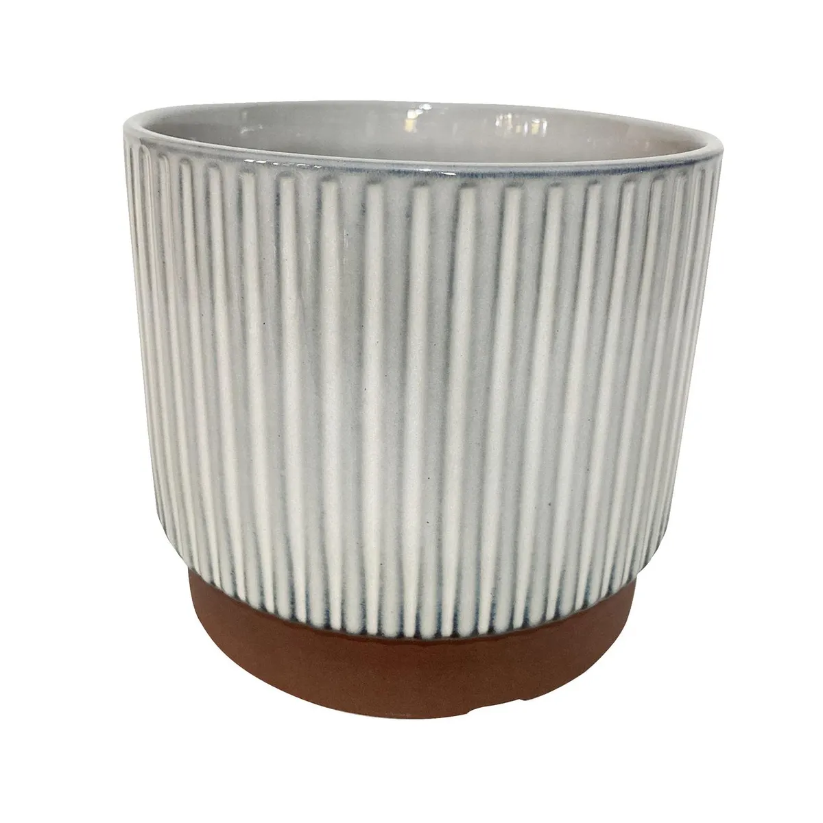 DECOGREEN - Macetero Enlozado de Arcilla 15x17 cm Blanco