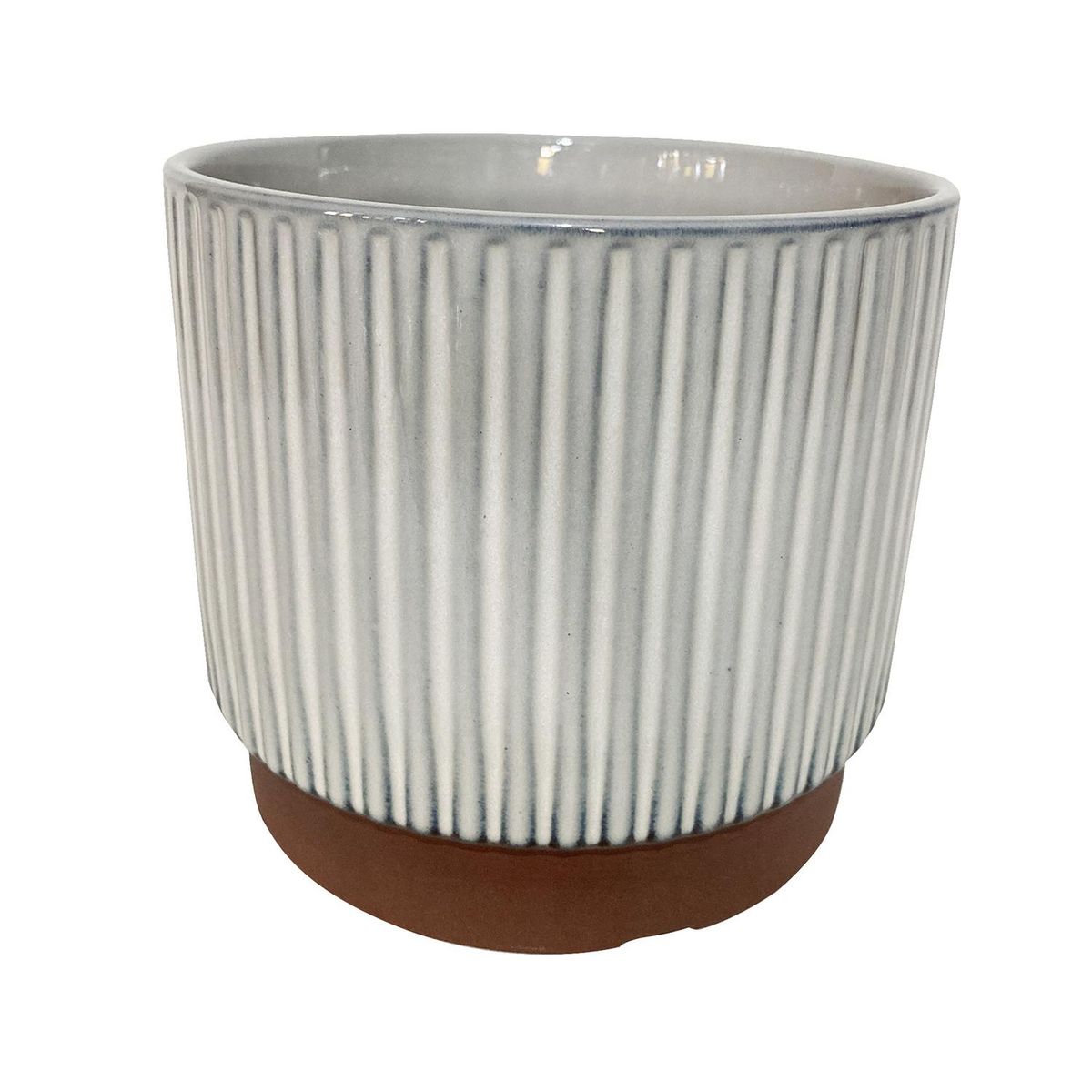 DECOGREEN - Macetero Enlozado de Arcilla 15x17 cm Blanco