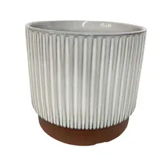 DECOGREEN - Macetero Enlozado de Arcilla 15x17 cm Blanco