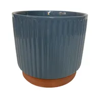 Macetero Enlozado de Arcilla 15x17 cm Azul