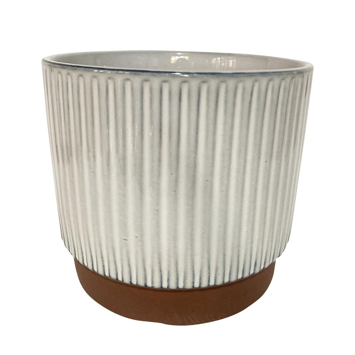 DECOGREEN - Macetero Enlozado de Arcilla 18x20 cm Blanco