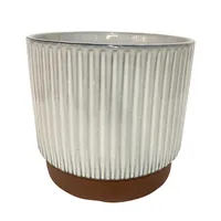 Macetero Enlozado de Arcilla 18x20 cm Blanco