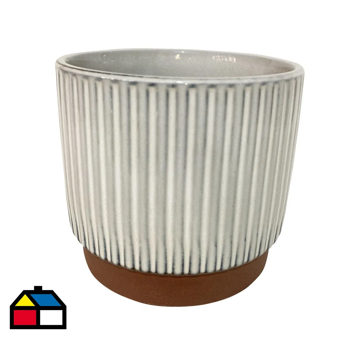 DECOGREEN - Macetero Enlozado de Arcilla 12x14 cm Blanco