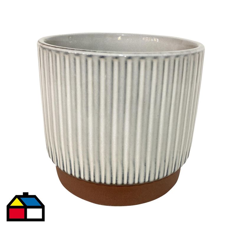 DECOGREEN - Macetero Enlozado de Arcilla x20 Blanco